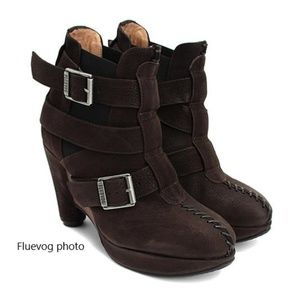 John Fluevog Writes Shields Brown Suede Boots